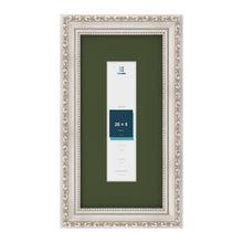 Louis Silver 30 x 15 cm picture frame with a green mount for a 20 x 5 cm photo