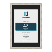 Louis Silver 30 x 20 inch picture frame with a black mount for an A2 photo