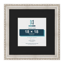 Louis Silver 30 x 30 cm picture frame with a black mount for an 18 x 18 cm photo