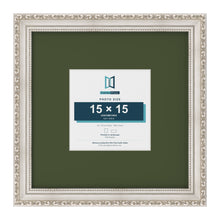 Louis Silver 30 x 30 cm picture frame with a green mount for a 15 x 15 cm photo