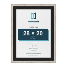 Louis Silver 32 x 24 inch picture frame with a black mount for a 28 x 20 inch photo