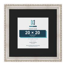 Louis Silver 32 x 32 cm picture frame with a black mount for a 20 x 20 cm photo