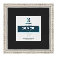 Louis Silver 35 x 35 cm picture frame with a black mount for a 20 x 20 cm photo