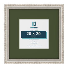 Louis Silver 35 x 35 cm picture frame with a green mount for a 20 x 20 cm photo