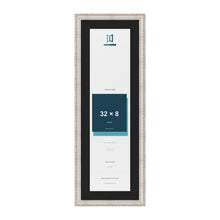 Louis Silver 36 x 12 inch picture frame with a black mount for a 32 x 8 inch photo