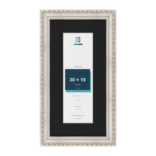 Louis Silver 40 x 20 cm picture frame with a black mount for a 30 x 10 cm photo