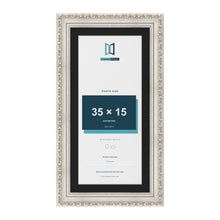 Louis Silver 40 x 20 cm picture frame with a black mount for a 35 x 15 cm photo