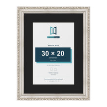 Louis Silver 40 x 30 cm picture frame with a black mount for a 30 x 20 cm photo