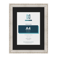 Louis Silver 40 x 30 cm picture frame with a black mount for an A4 photo