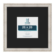 Louis Silver 40 x 40 cm picture frame with a black mount for a 20 x 20 cm photo