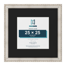 Louis Silver 40 x 40 cm picture frame with a black mount for a 25 x 25 cm photo
