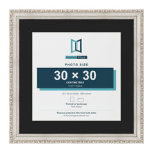 Louis Silver 40 x 40 cm picture frame with a black mount for a 30 x 30 cm photo