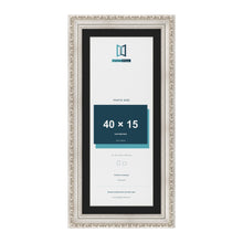 Louis Silver 45 x 20 cm picture frame with a black mount for a 40 x 15 cm photo