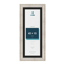 Louis Silver 50 x 20 cm picture frame with a black mount for a 45 x 15 cm photo