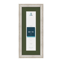 Louis Silver 50 x 20 cm picture frame with a green mount for a 40 x 10 cm photo