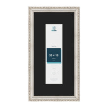Louis Silver 50 x 25 cm picture frame with a black mount for a 35 x 10 cm photo