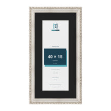 Louis Silver 50 x 25 cm picture frame with a black mount for a 40 x 15 cm photo