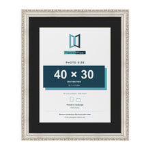 Louis Silver 50 x 40 cm picture frame with a black mount for a 40 x 30 cm photo