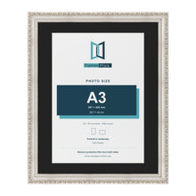 Louis Silver 50 x 40 cm picture frame with a black mount for an A3 photo