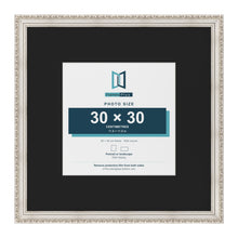 Louis Silver 50 x 50 cm picture frame with a black mount for a 30 x 30 cm photo