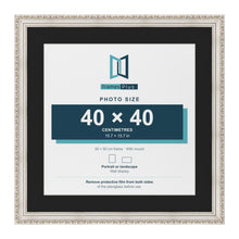 Louis Silver 50 x 50 cm picture frame with a black mount for a 40 x 40 cm photo