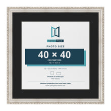 Louis Silver 52 x 52 cm picture frame with a black mount for a 40 x 40 cm photo