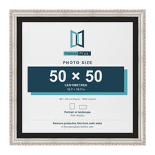 Louis Silver 56 x 56 cm picture frame with a black mount for a 50 x 50 cm photo