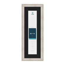Louis Silver 60 x 20 cm picture frame with a black mount for a 50 x 10 cm photo