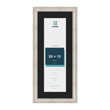Louis Silver 60 x 25 cm picture frame with a black mount for a 50 x 15 cm photo