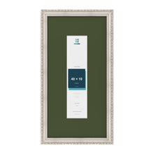 Louis Silver 60 x 30 cm picture frame with a green mount for a 40 x 10 cm photo