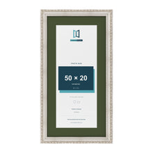 Louis Silver 60 x 30 cm picture frame with a green mount for a 50 x 20 cm photo