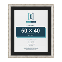 Louis Silver 60 x 50 cm picture frame with a black mount for a 50 x 40 cm photo