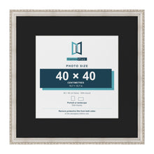 Louis Silver 60 x 60 cm picture frame with a black mount for a 40 x 40 cm photo