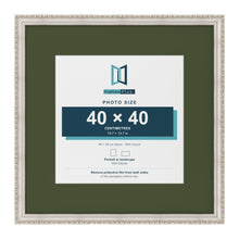 Louis Silver 60 x 60 cm picture frame with a green mount for a 40 x 40 cm photo