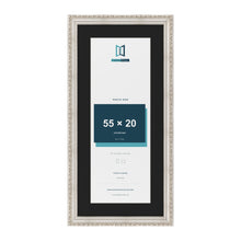 Louis Silver 65 x 30 cm picture frame with a black mount for a 55 x 20 cm photo