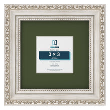 Louis Silver 6 x 6 inch picture frame with a green mount for a 3 x 3 inch photo