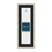 Louis Silver 70 x 25 cm picture frame with a black mount for a 60 x 15 cm photo