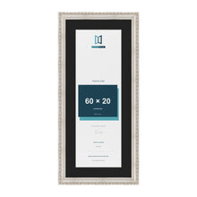 Louis Silver 70 x 30 cm picture frame with a black mount for a 60 x 20 cm photo