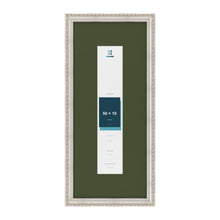 Louis Silver 70 x 30 cm picture frame with a green mount for a 50 x 10 cm photo