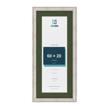 Louis Silver 70 x 30 cm picture frame with a green mount for a 60 x 20 cm photo