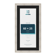 Louis Silver 70 x 35 cm picture frame with a black mount for a 60 x 25 cm photo