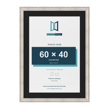Louis Silver 70 x 50 cm picture frame with a black mount for a 60 x 40 cm photo