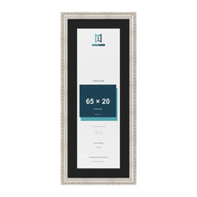 Louis Silver 75 x 30 cm picture frame with a black mount for a 65 x 20 cm photo