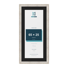 Louis Silver 75 x 35 cm picture frame with a black mount for a 65 x 25 cm photo