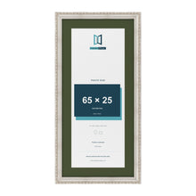 Louis Silver 75 x 35 cm picture frame with a green mount for a 65 x 25 cm photo