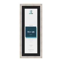 Louis Silver 80 x 30 cm picture frame with a black mount for a 70 x 20 cm photo