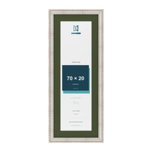Louis Silver 80 x 30 cm picture frame with a green mount for a 70 x 20 cm photo