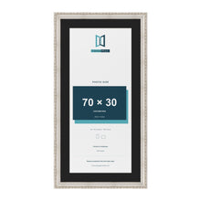 Louis Silver 80 x 40 cm picture frame with a black mount for a 70 x 30 cm photo