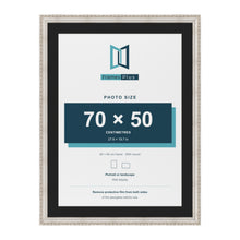 Louis Silver 80 x 60 cm picture frame with a black mount for a 70 x 50 cm photo