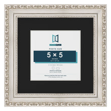 Louis Silver 8 x 8 inch picture frame with a black mount for a 5 x 5 inch photo